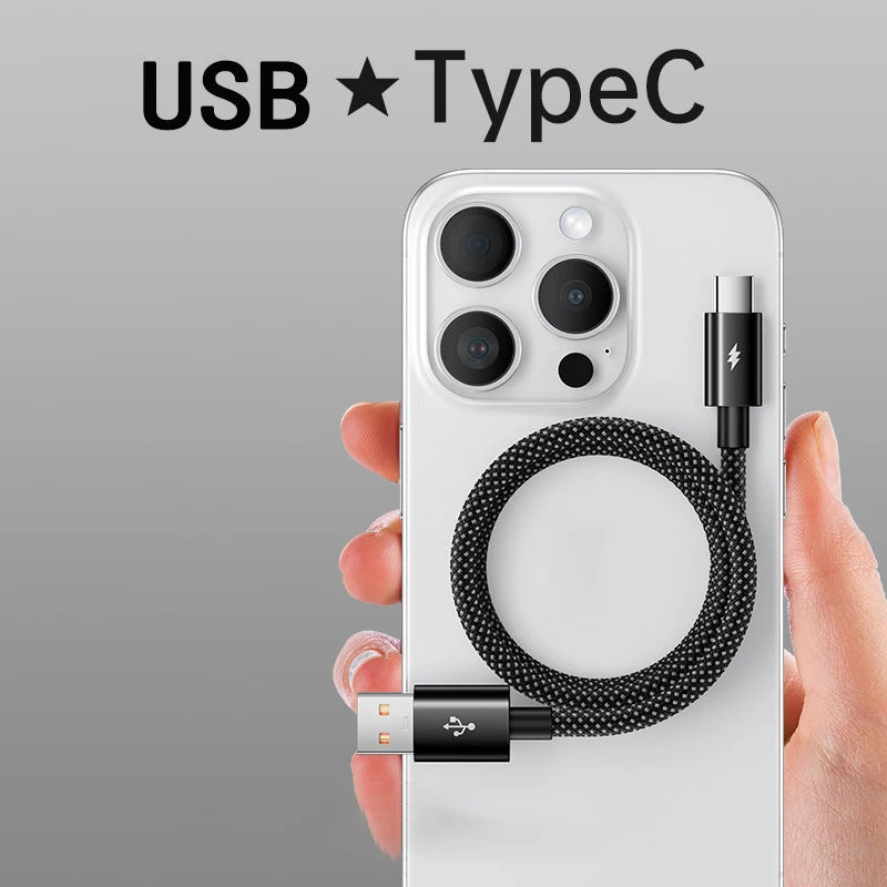 100W Magnetic Fast Charging Cable for iPhone / Samsung / iPad / MacBook (GREY)10