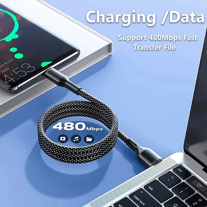 100W Magnetic Fast Charging Cable for iPhone / Samsung / iPad / MacBook (GREY)2
