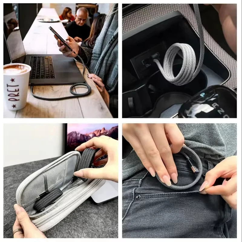 100W Magnetic Fast Charging Cable for iPhone / Samsung / iPad / MacBook (GREY)5
