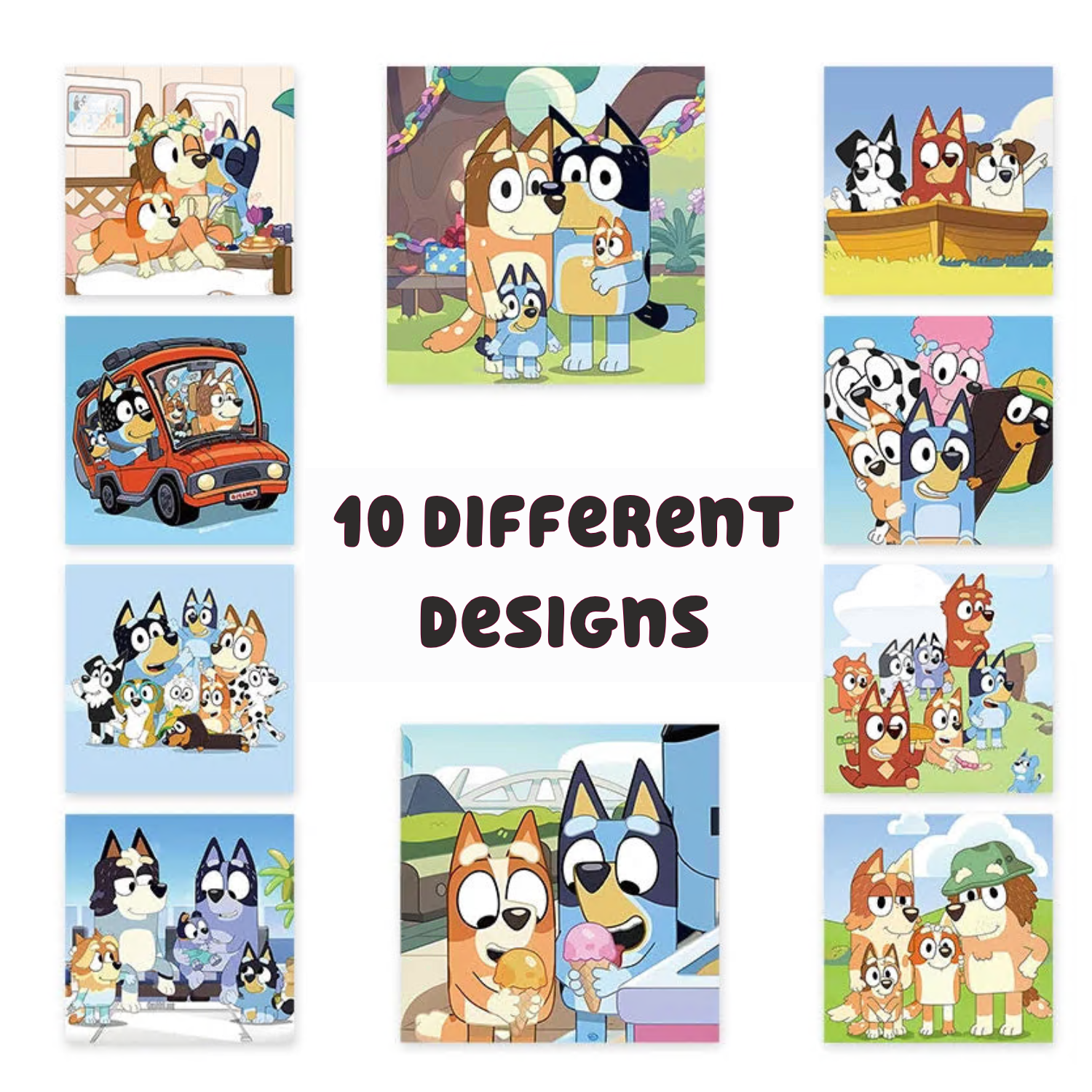 Bluey Family Cartoon Sticker Roll – 500pcs PVC Sealing & Decoration Labels