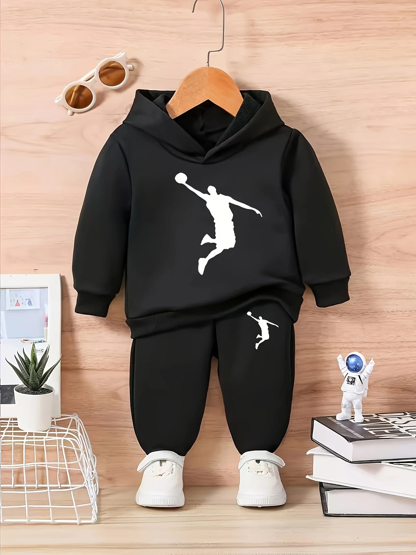 Baby/Toddler Basketball Fleece Hoodie & Pants – 2‑pcs set - jordan 1