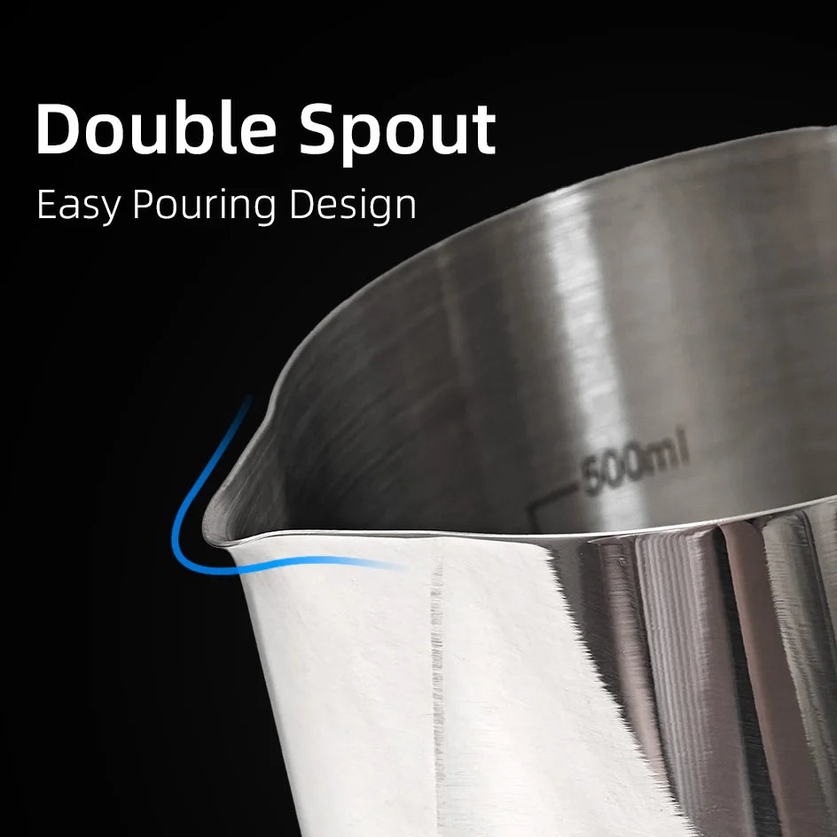 BaristaCraft™ Milk Frothing Pitcher Set – Stainless Steel Jugs with Scale & Latte Art Needle (350ml / 600ml) beunik