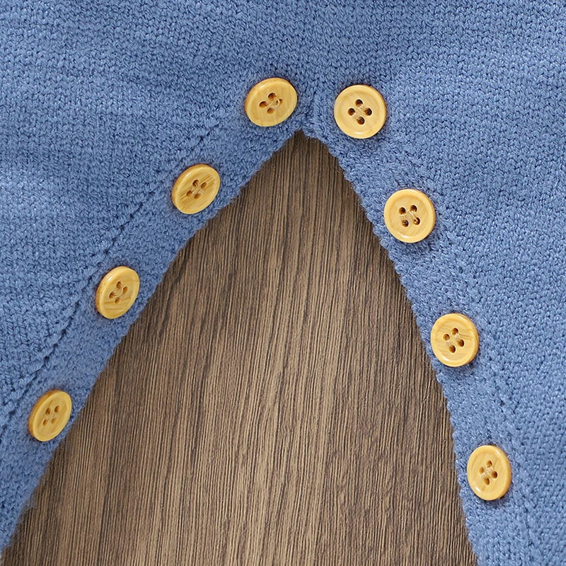 Blue Knit Long‑Sleeve Baby Jumpsuit 6 - purebaby