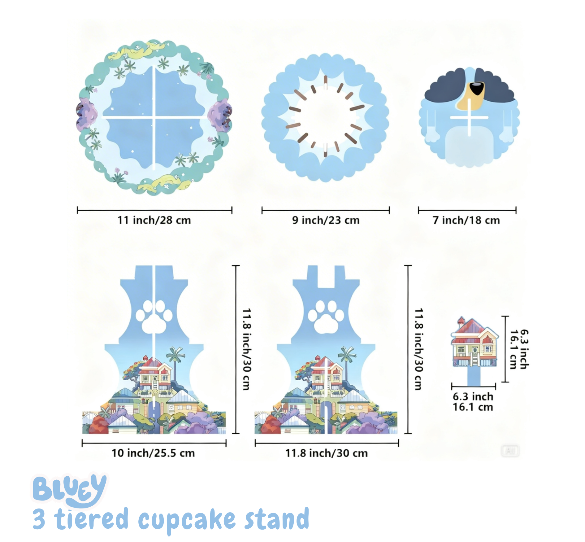 Bluey Cupcake Tower Stand – Trending Birthday Party Must‑Have - beunik