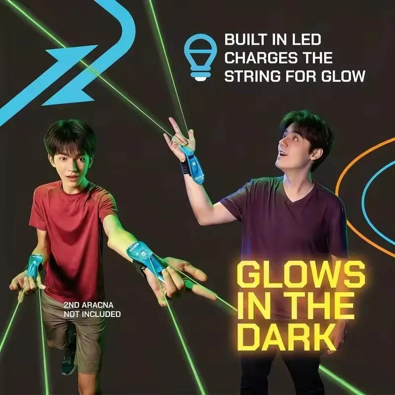 Glow-in-the-Dark Spider Web Launcher β Retractable Rechargeable Toy