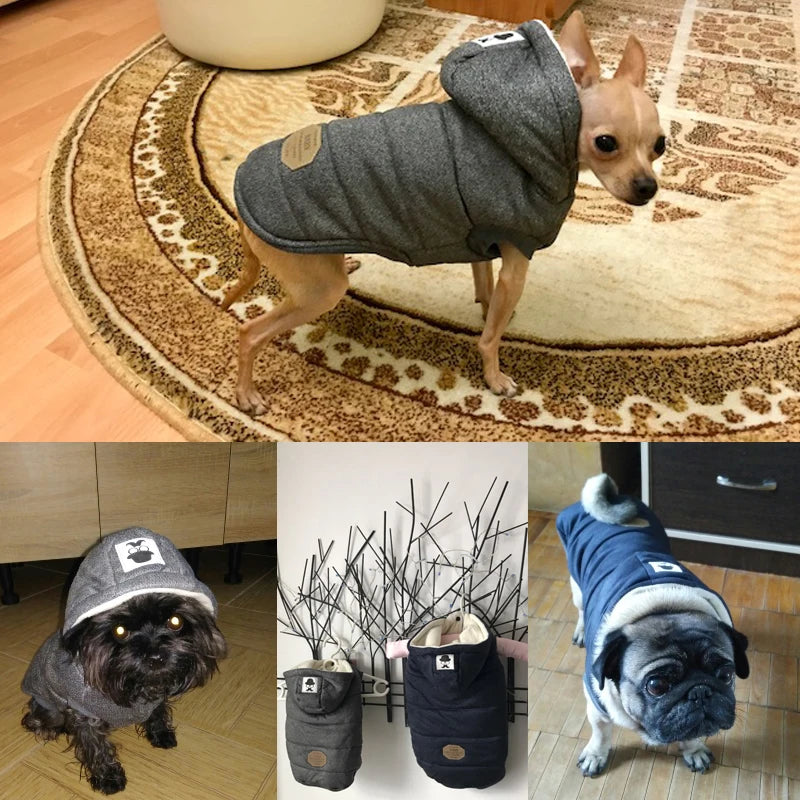 Winter Warm Puffer Pet Dog Thick Warm Clothes Hooded beunik