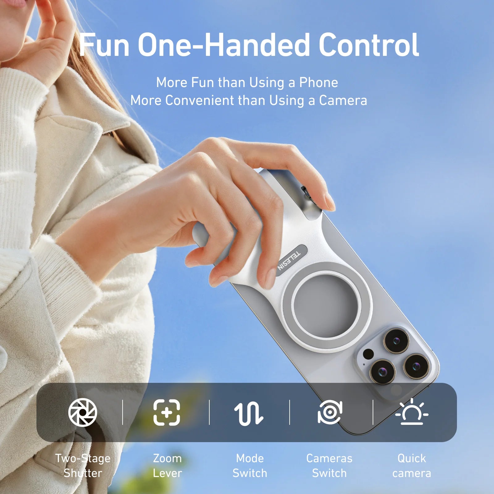 ProShot Magnetic Phone Camera Grip – DSLR Style Handle with Wireless Shutter for iPhone & Android beunik