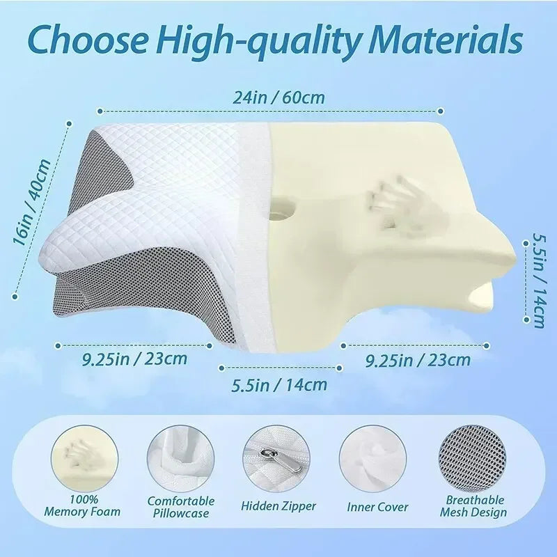 2 in 1 Ergonomic Contour Orthopedic Pillow for Neck Pain Support beunik