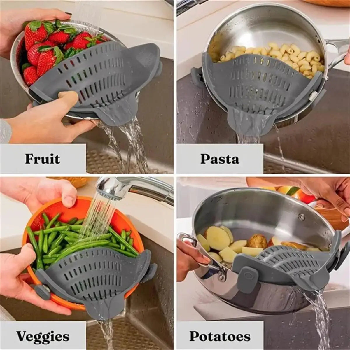 Adjustable Clip On Strainer For Pots Pans And Bowls beunik