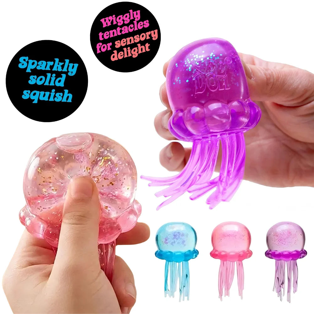 Nee Doh Jellyfish & Cube Squish Stress Toy beunik