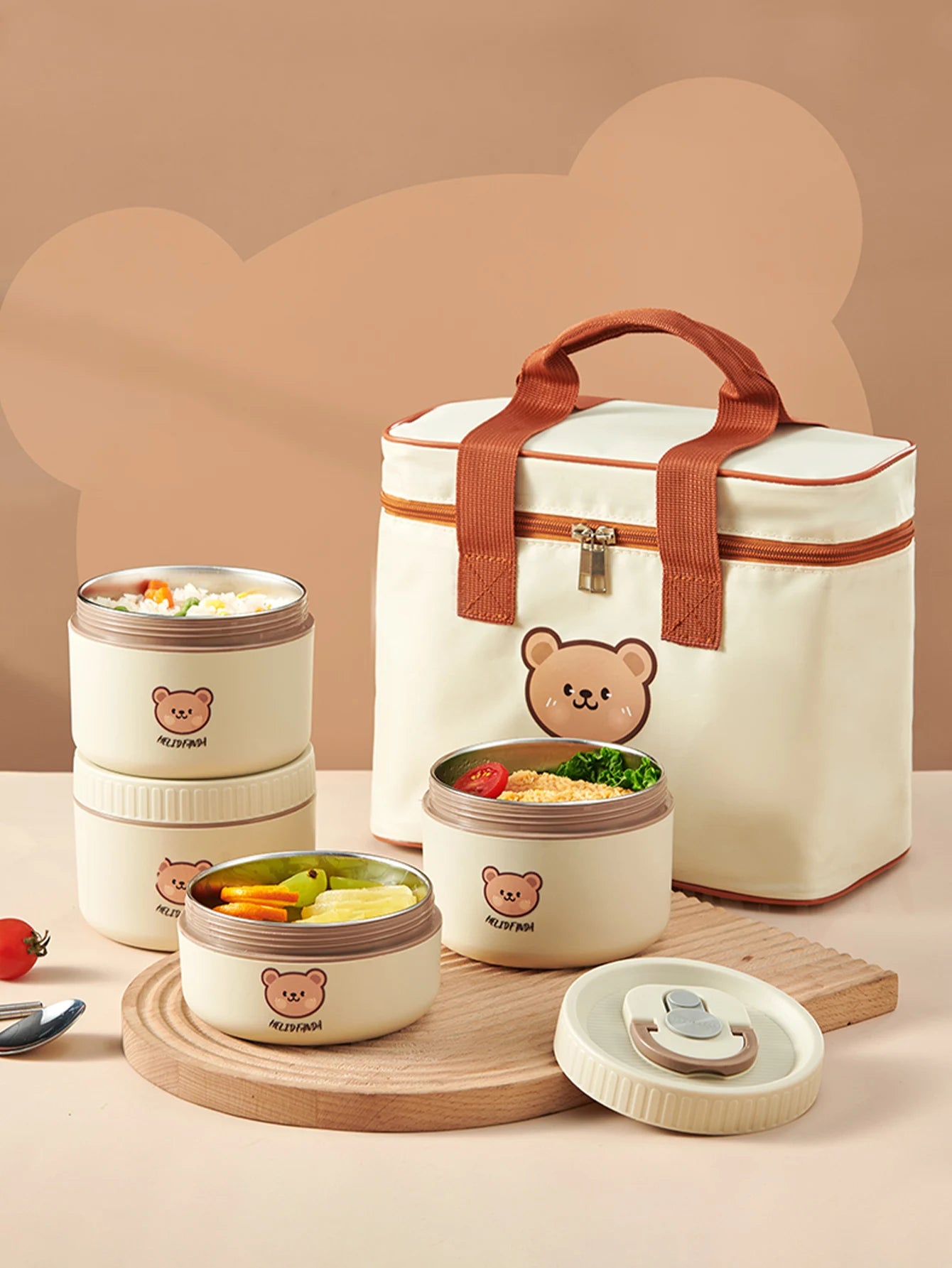 Beunik ThermoBento™ Lunch Box Set – 18/8 Stainless Steel Thermal Food Container with Insulated Bag