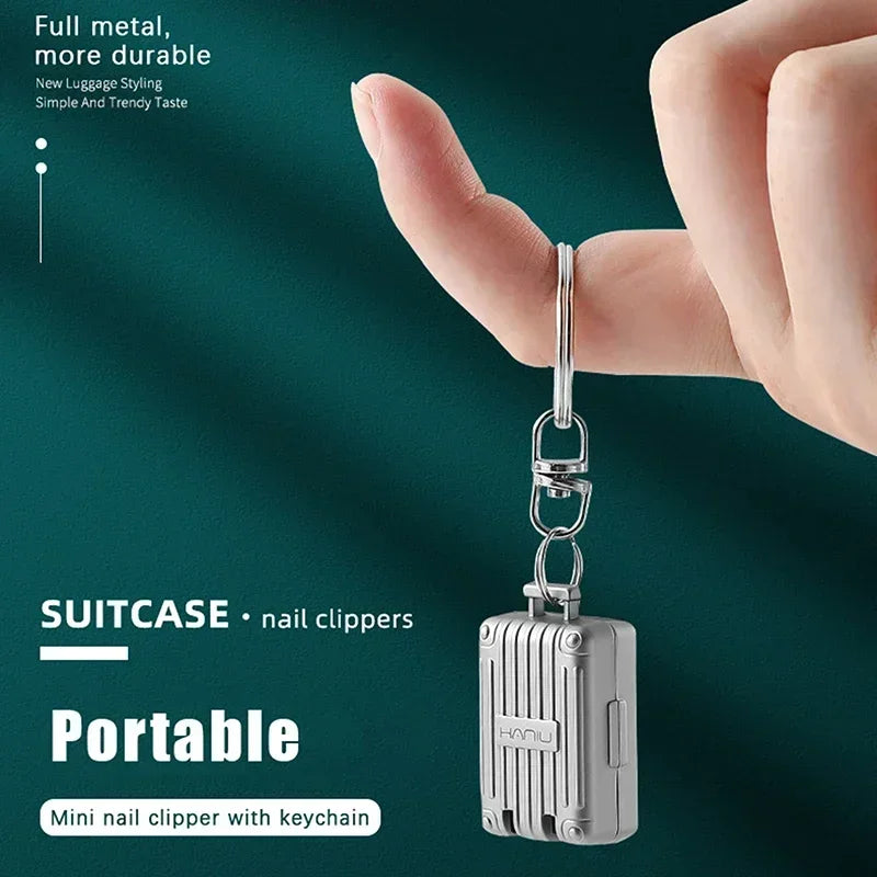 Luggage Keychain Foldable Nail Cutter Stainless Steel Nail Clippers beunik