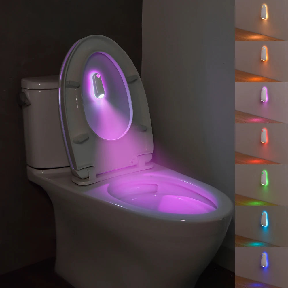 LED Smart Motion Sensor Toilet Seat Night Light USB rechargeable