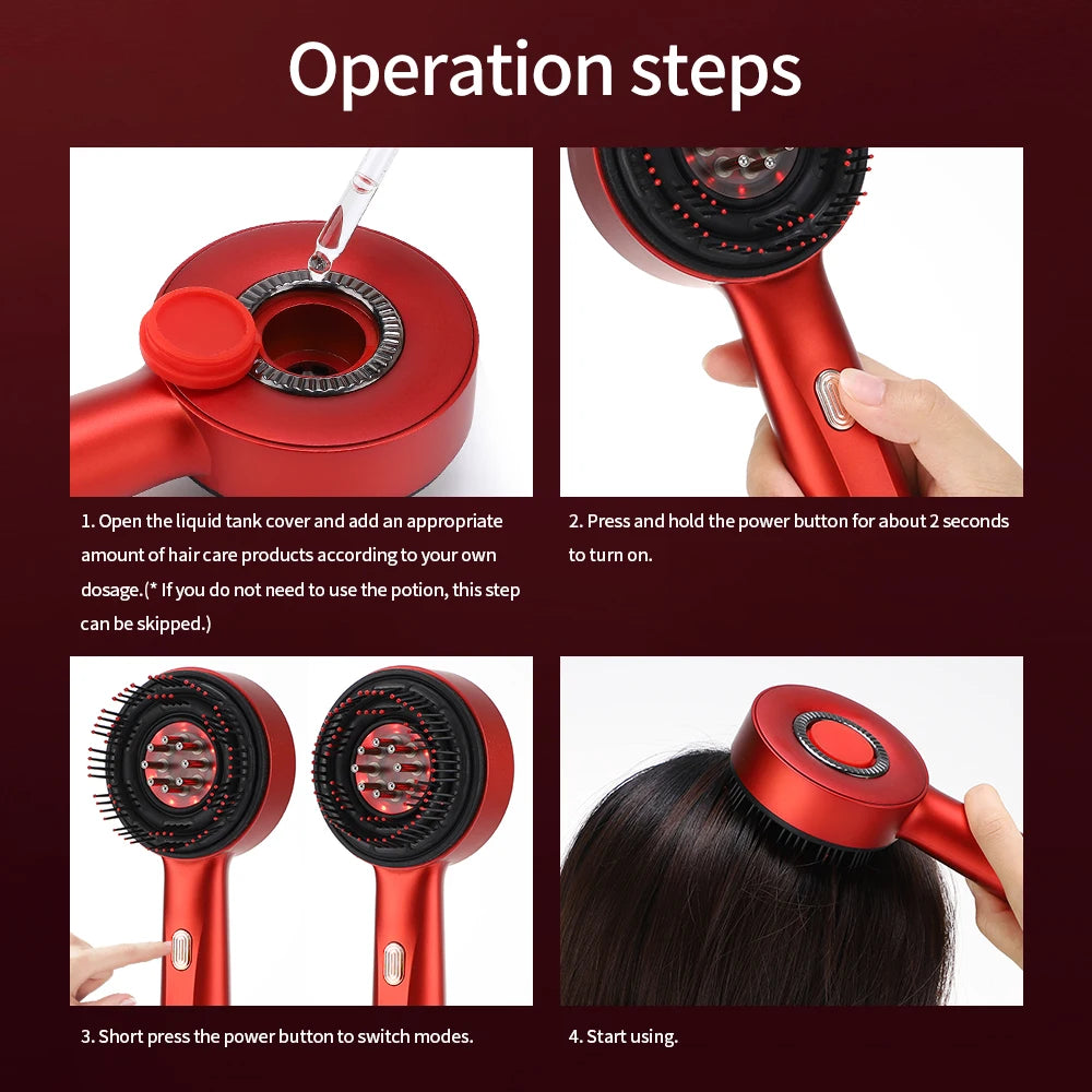 Electric Vibration Massage Comb Red Light Therapy Hair Growth beunik