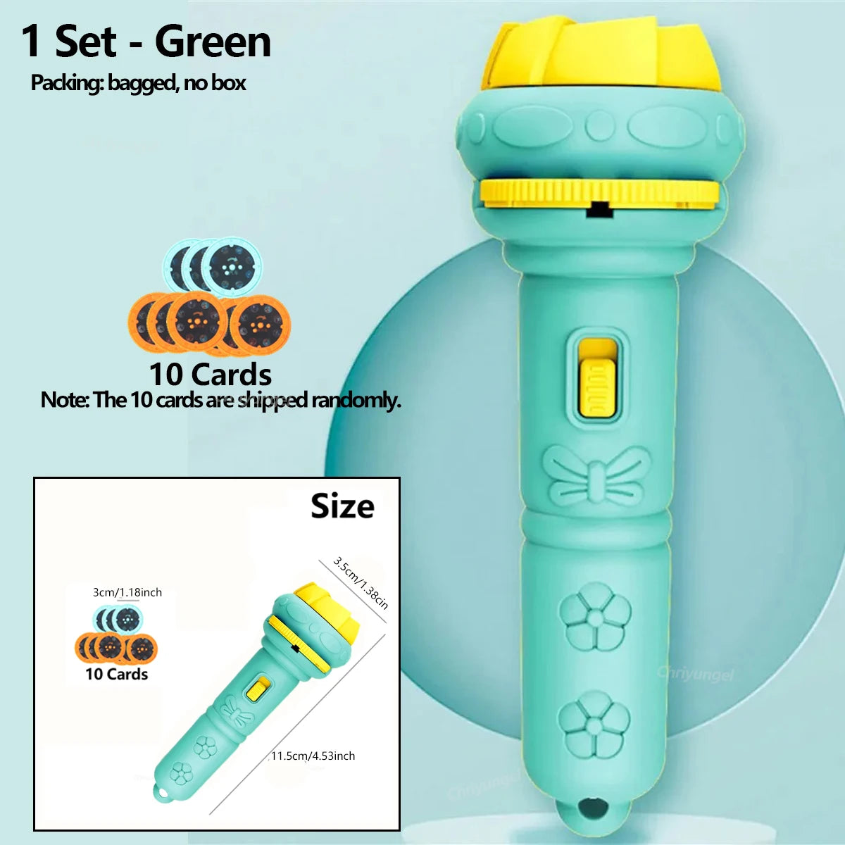 Cartoon Projection Flashlight Creative Children Flashlight Toy Projector (80 Patterns)