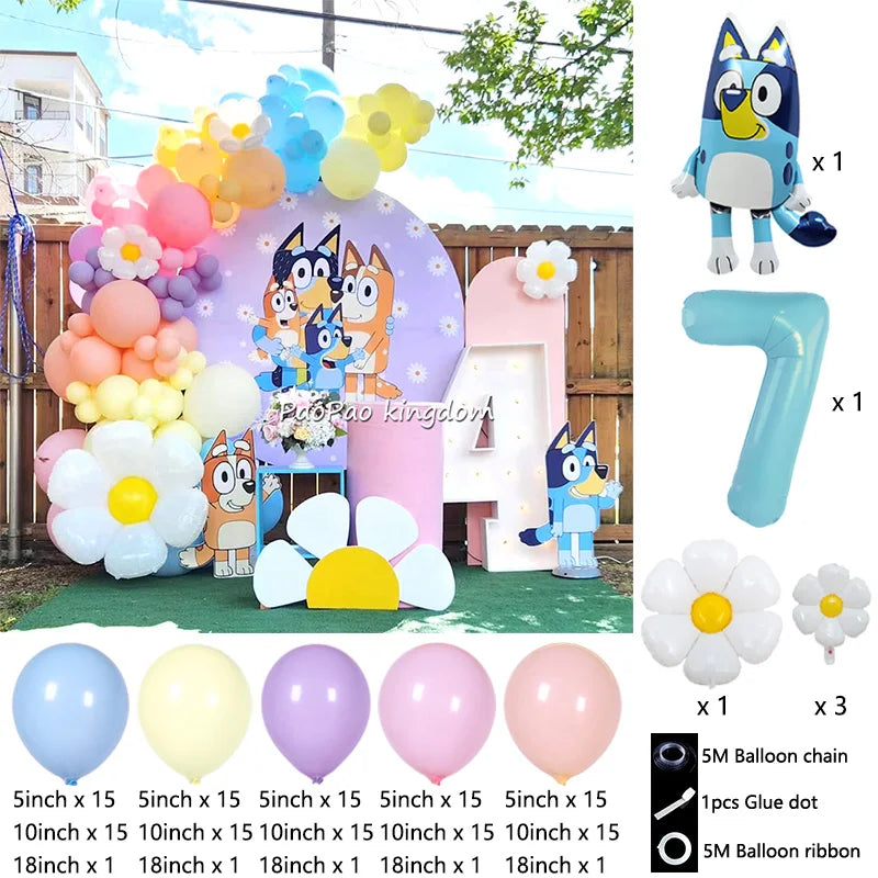 Bluey & Bingo Balloon Garland Arch Kit – Foil & Latex Birthday Party Décor