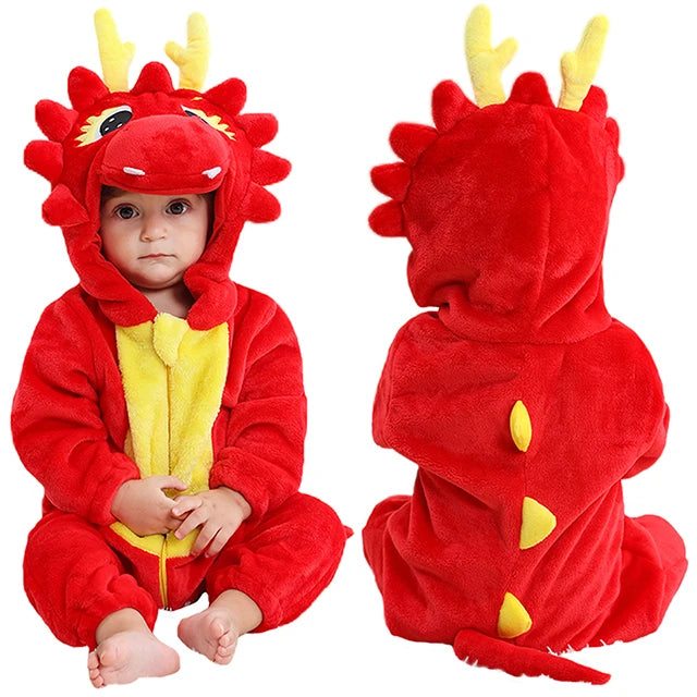 Warm & Cuddly Baby Romper – Plush Hooded Winter Jumpsuit for Toddlers & Infants | Unisex Animal Costume Onesie beunik