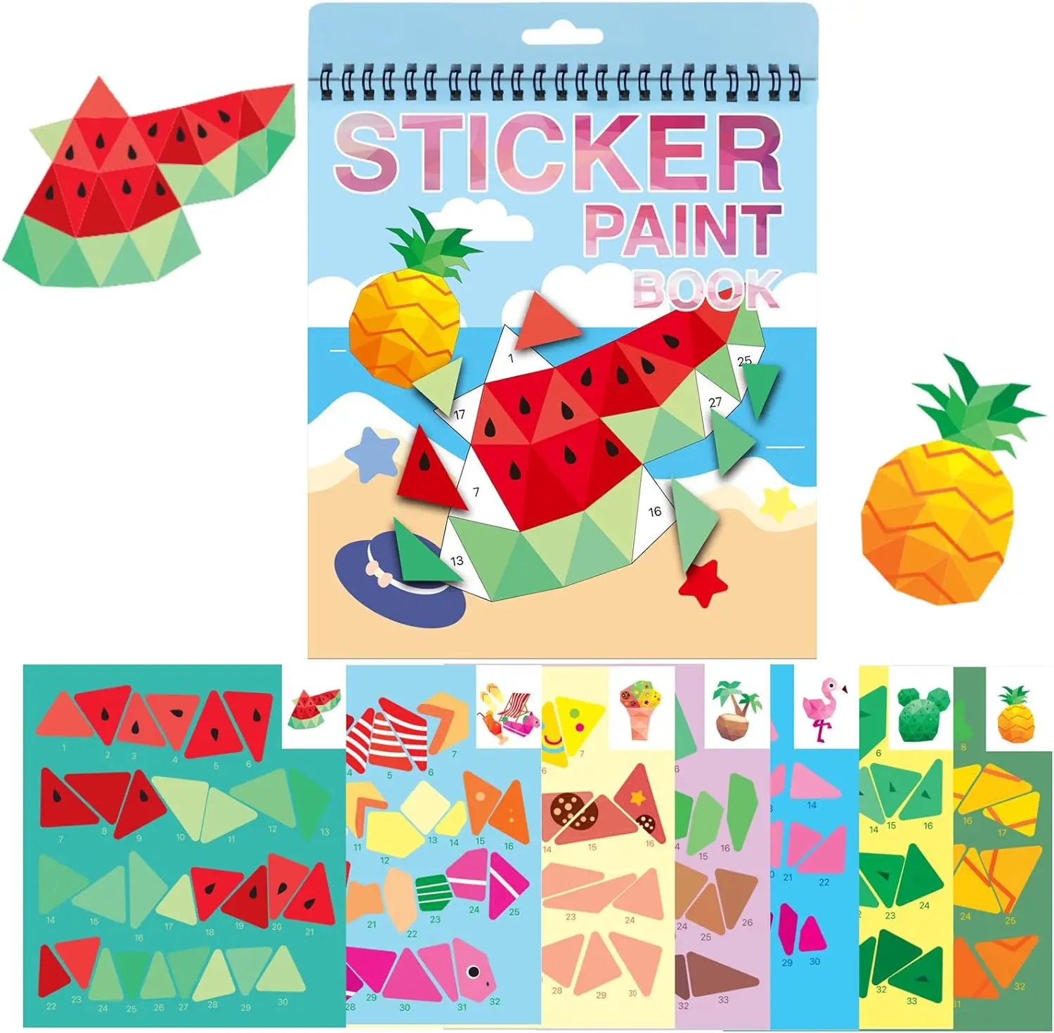 Sticker Book Crafts for Kids Ages 4-8, Sticker by Number for brain games beunik