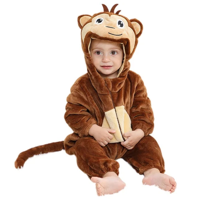 Ultra-Soft Winter Baby Romper – Hooded Flannel Animal Jumpsuit Costume for Toddlers & Infants (Boys & Girls) beunik