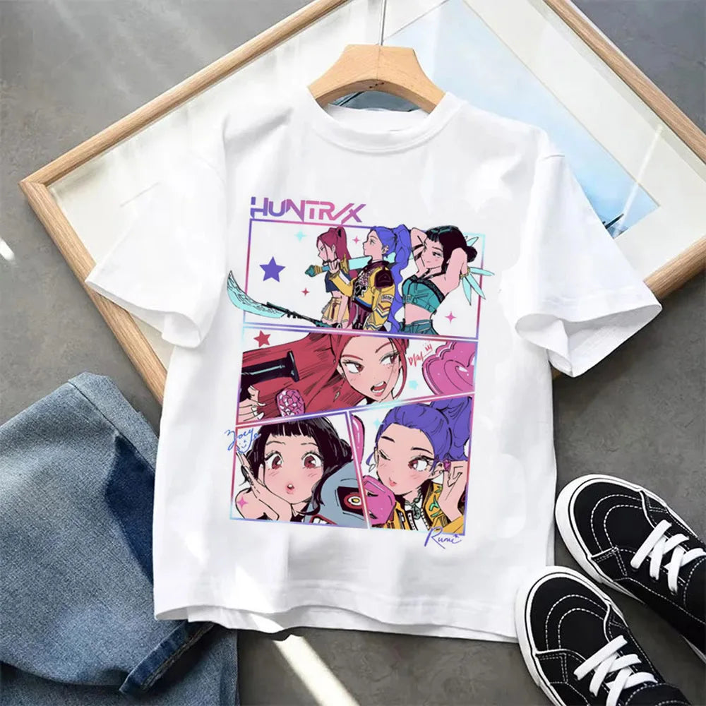 Kpop Demon Hunters Children's Clothing Short Sleeve T-shirt beunik