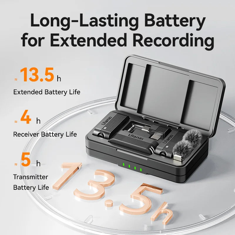 Wireless Microphone Lavalier MIC for iPhone 16 15 Prp Camera Sound Recording beunik