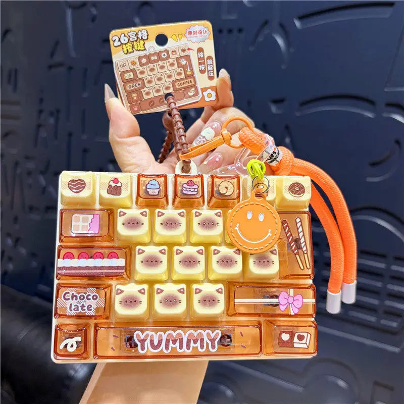 Mini Keyboard Fidget Keychain