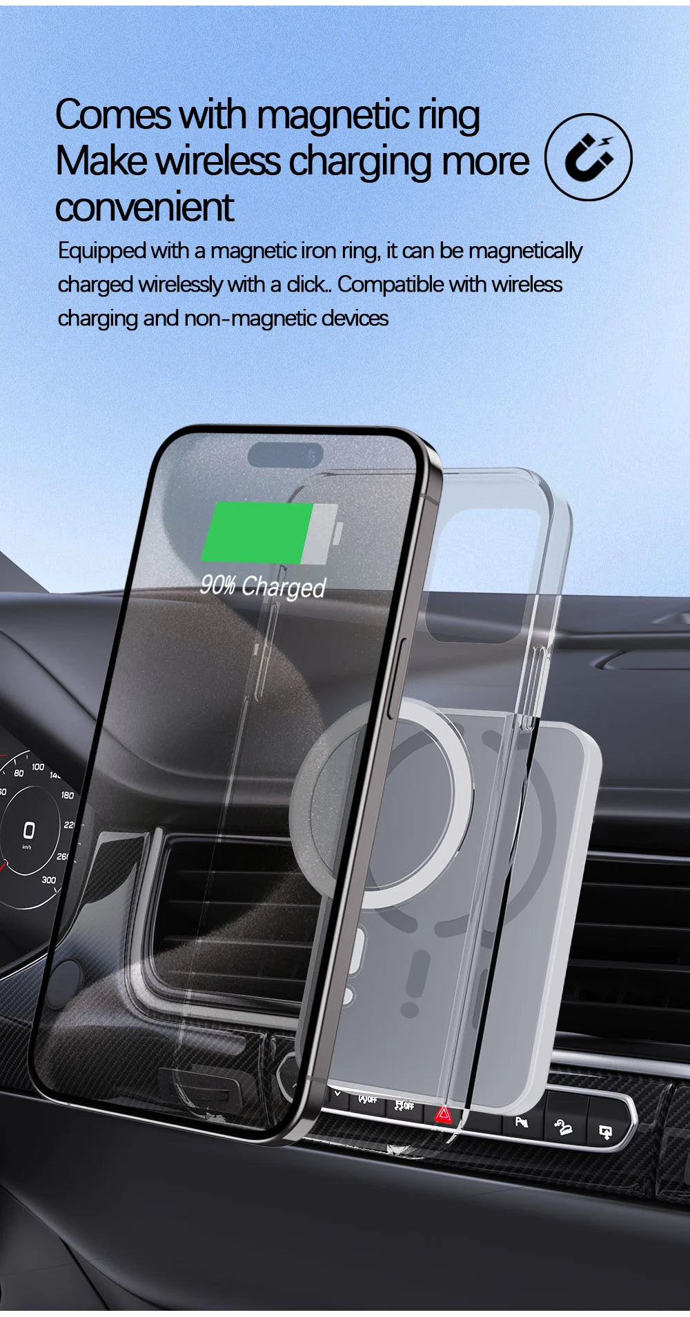 Magnetic Car Fast Charge Wireless Charger (15W) beunik