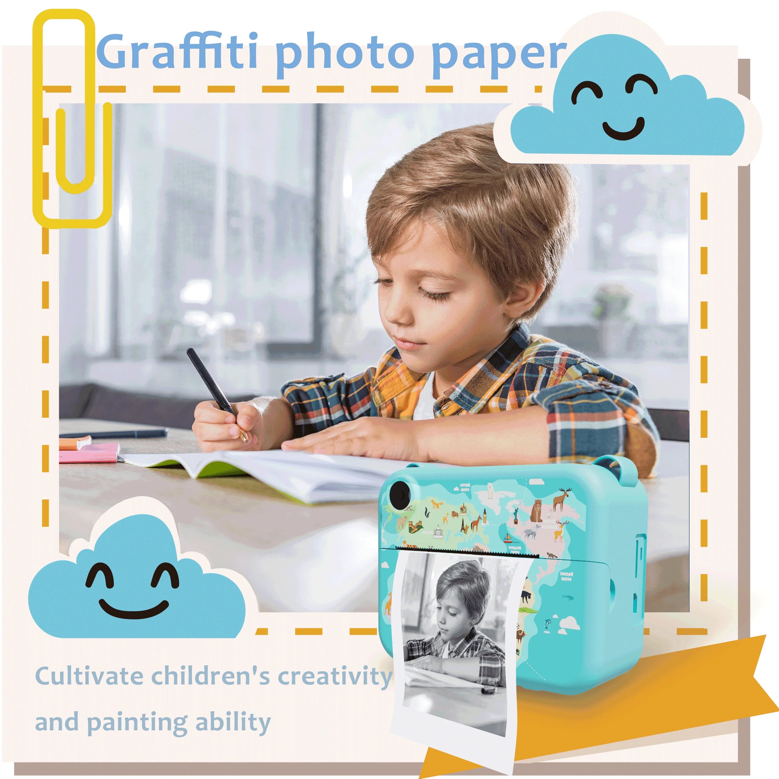 SnapFun Digital Kids Instant Printing Camera – Mini Thermal Printer for Kids' Photography beunik