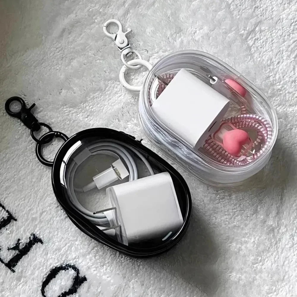Multifunctional Clear Data Cable Storage Box Outdoor Travel beunik
