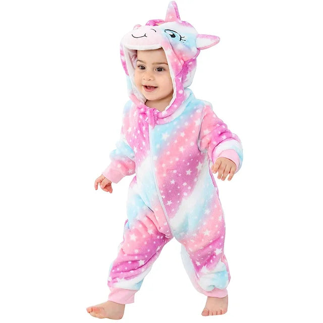 Ultra-Soft Winter Baby Romper – Hooded Flannel Animal Jumpsuit Costume for Toddlers & Infants (Boys & Girls) beunik