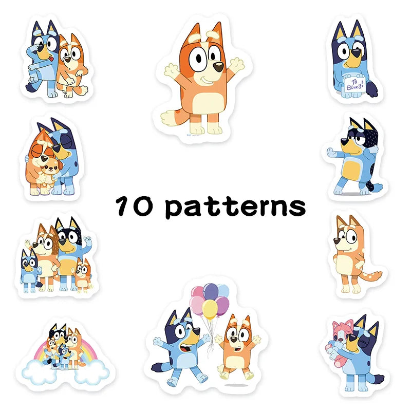 Bluey Family Cartoon Sticker Roll (500pcs) – PVC Sealing & Decoration Labels