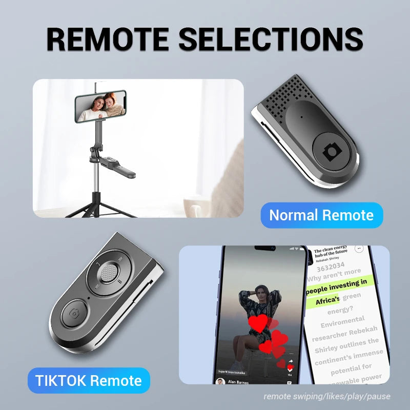 Wireless Selfie Stick Tripod Stand Foldable Monopod With Led Light (1750mm) beunik
