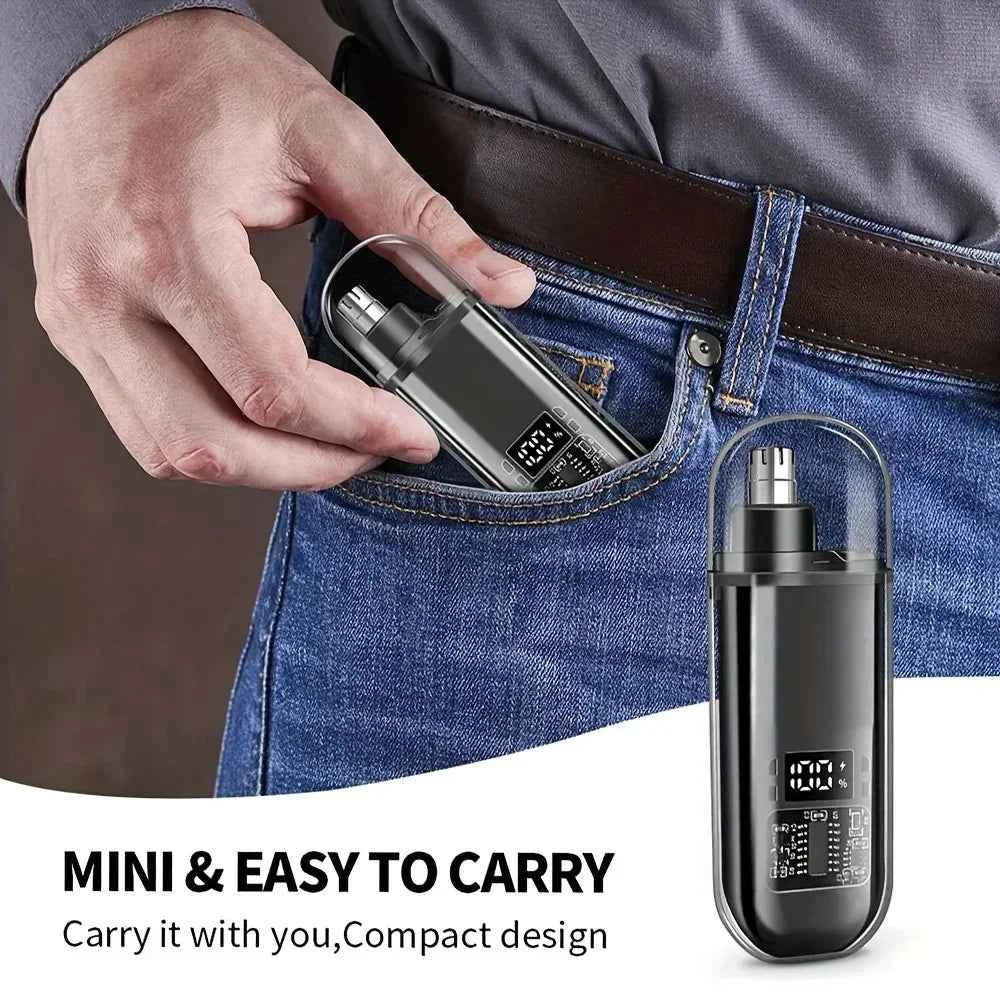 Compact Grooming Kit Nose Ear Hair Trimmer for Men USB C Rechargeable