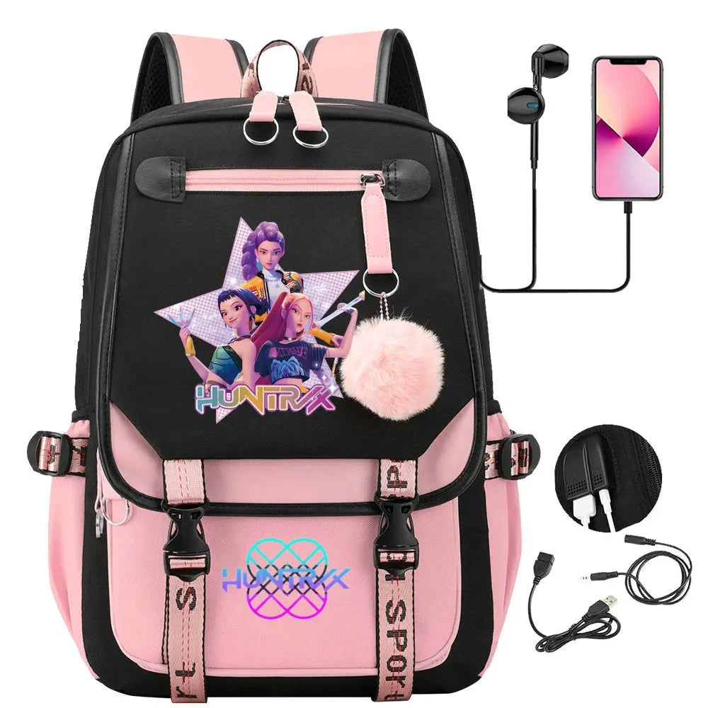 KPop Demon Hunters Inspired Backpack – Large Capacity School & Travel Bag