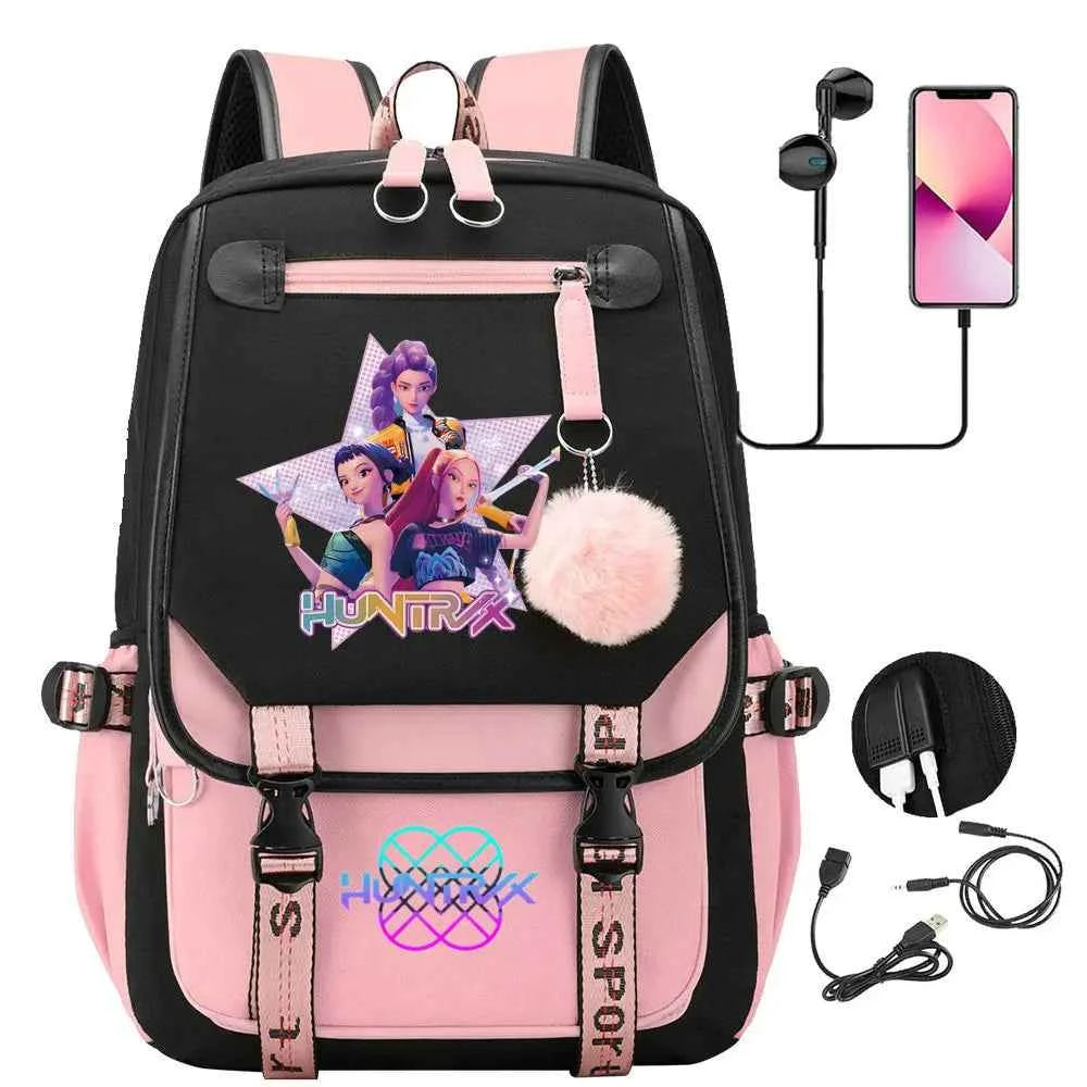 KPop Demon Hunters Inspired Backpack – Large Capacity School & Travel Bag