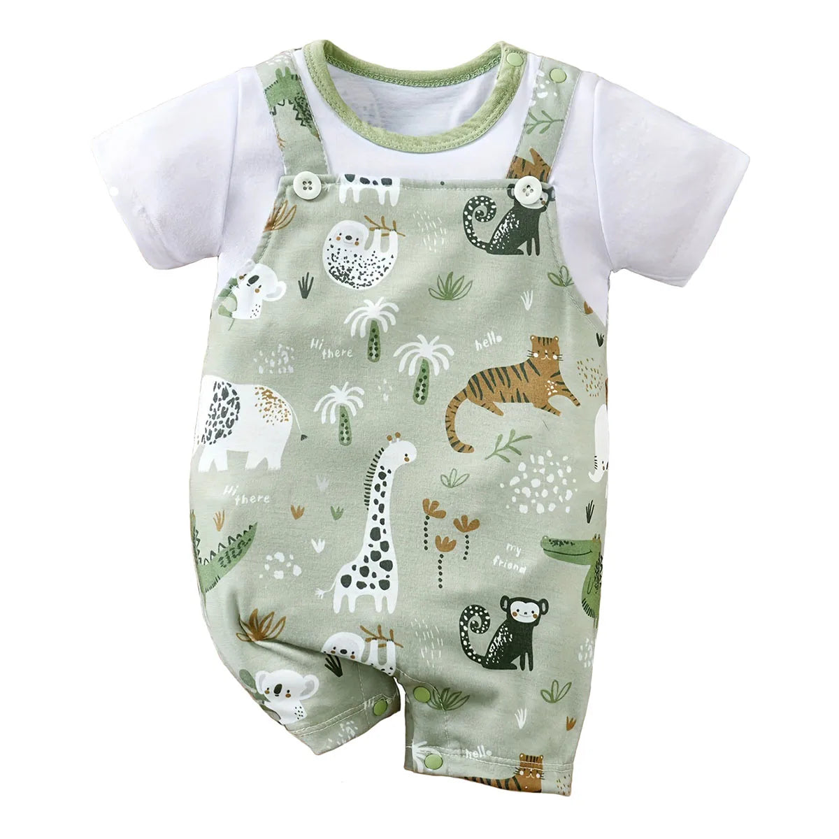Zoo Animal Print Romper for Boy Newborn Baby beunik