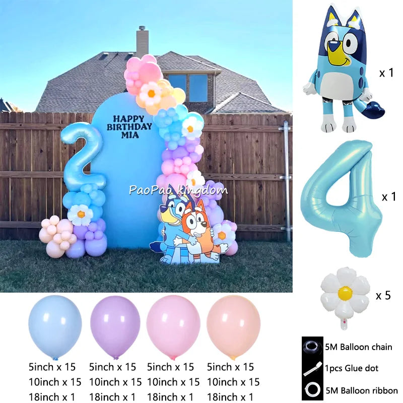 Bluey Bingo Foil Balloons Arch Garland Kit Latex Balloons