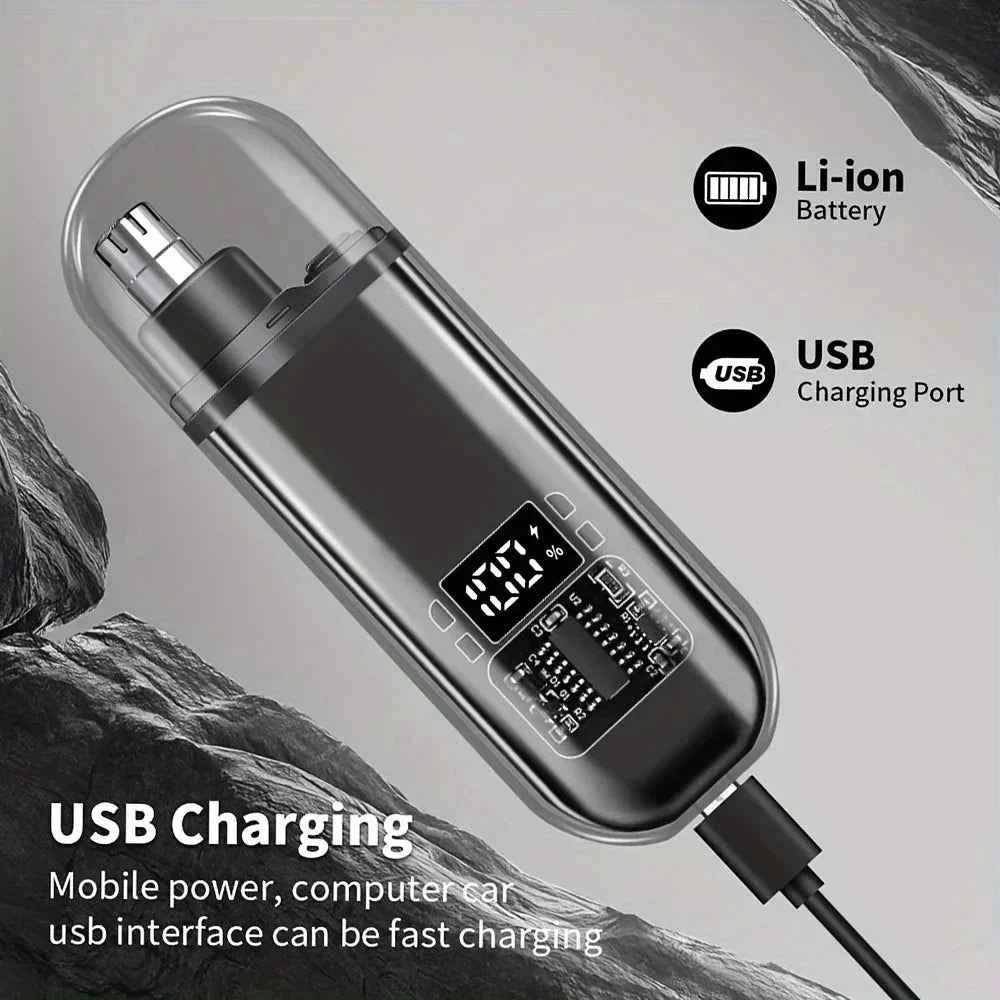 Compact Grooming Kit Nose Ear Hair Trimmer for Men USB C Rechargeable