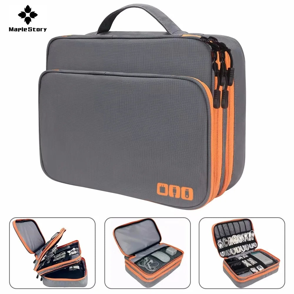 Portable Travel Cable Organizer Case for iPad cable Charger beunik