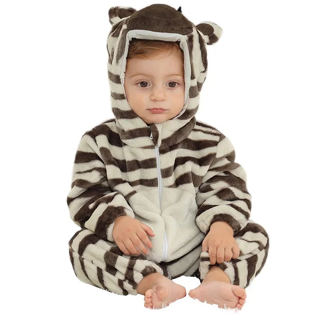 Cozy Animal Baby Onesie – Flannel Winter Romper with Hood for Newborns, Infants & Toddlers (Boys & Girls) beunik