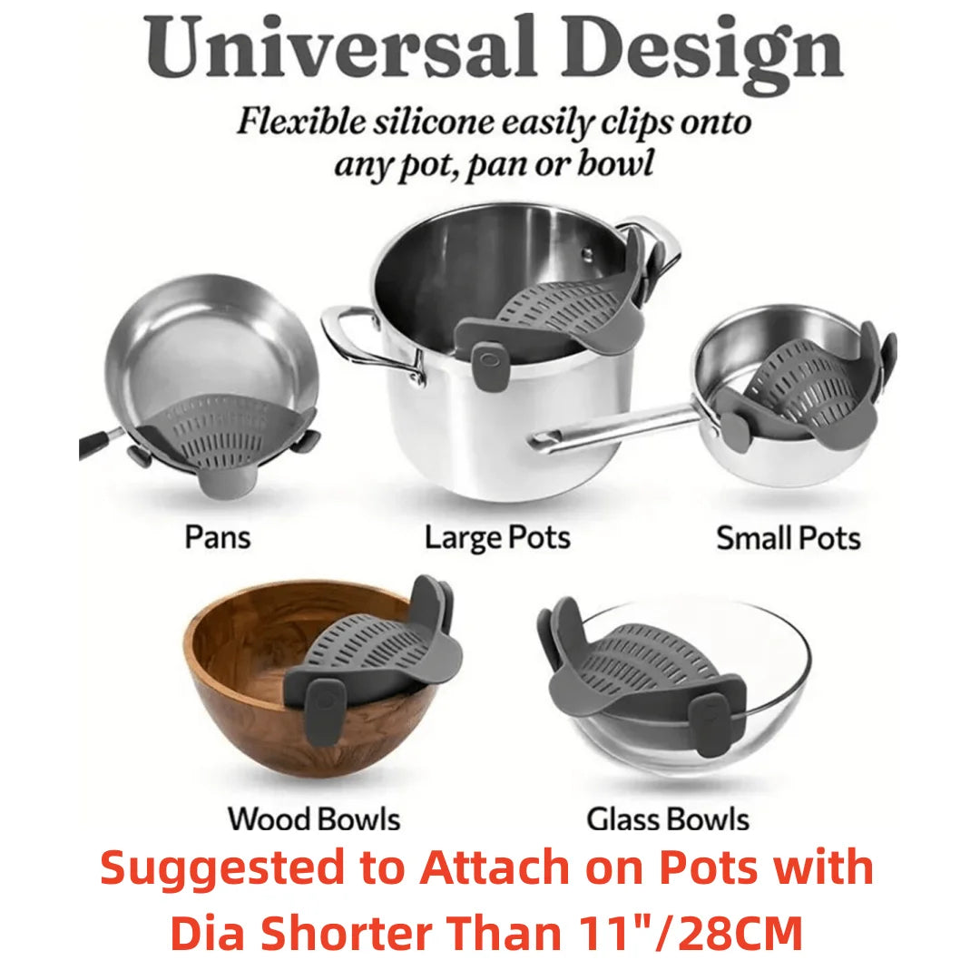Adjustable Clip On Strainer For Pots Pans And Bowls beunik