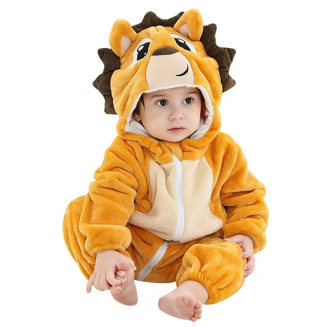 Cozy Animal Baby Onesie – Flannel Winter Romper with Hood for Newborns, Infants & Toddlers (Boys & Girls) beunik