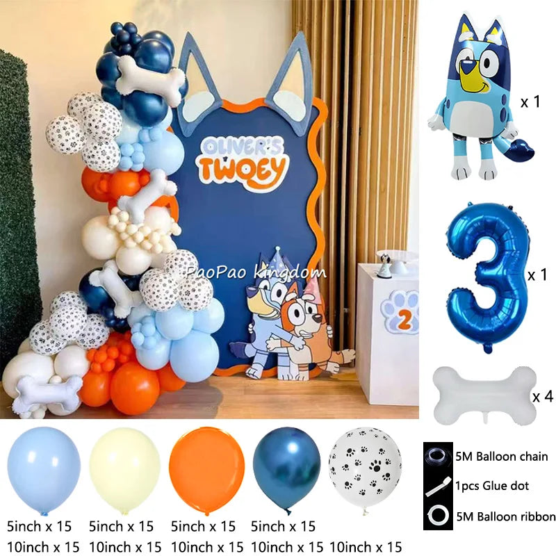 Bluey Bingo Foil Balloons Arch Garland Kit Latex Balloons