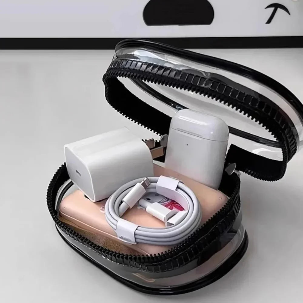 Multifunctional Clear Data Cable Storage Box Outdoor Travel beunik
