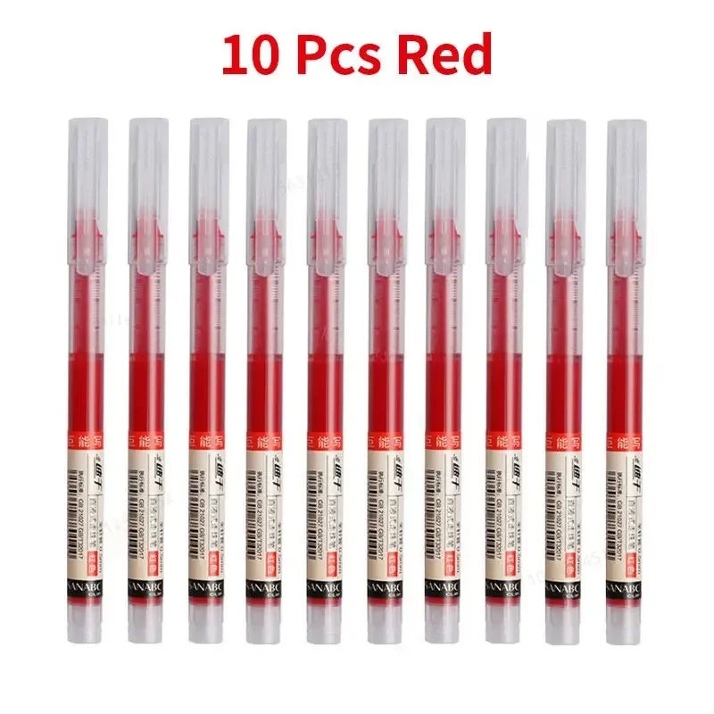 High Quality Needle Type Gel Pens Straight Liquid Ballpoint Pen (10Pcs/set) beunik