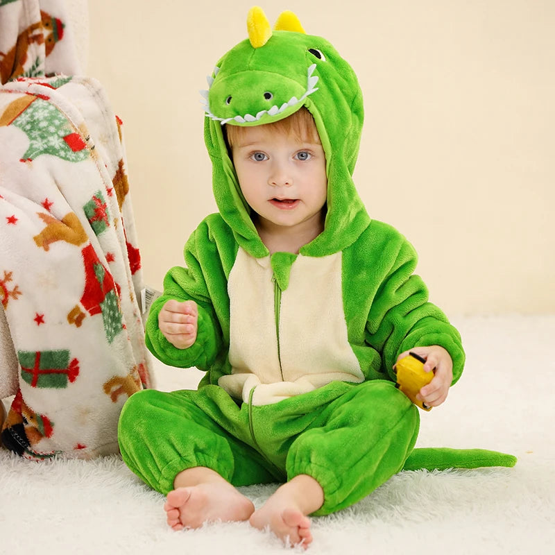 Cozy Animal Baby Onesie – Flannel Winter Romper with Hood for Newborns, Infants & Toddlers (Boys & Girls) beunik