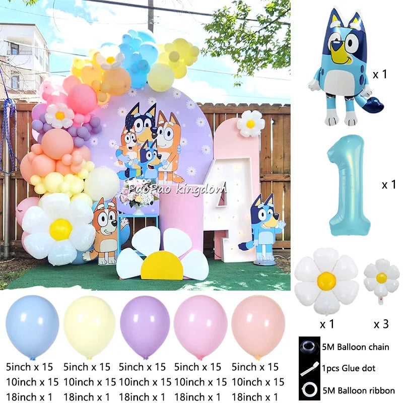 Bluey & Bingo Balloon Garland Arch Kit – Foil & Latex Birthday Party Décor