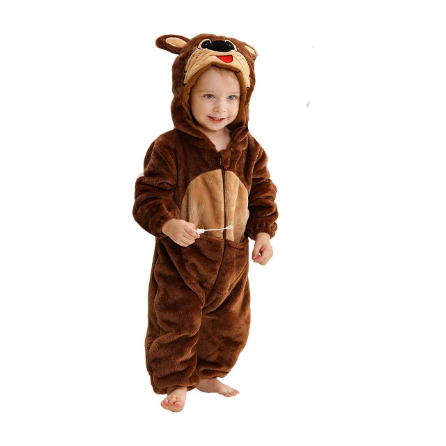 Ultra-Soft Winter Baby Romper – Hooded Flannel Animal Jumpsuit Costume for Toddlers & Infants (Boys & Girls) beunik