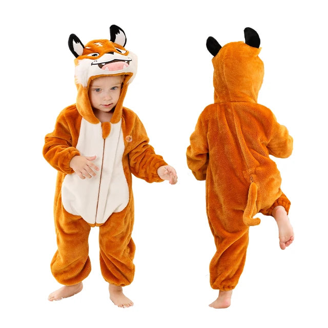 Ultra-Soft Winter Baby Romper – Hooded Flannel Animal Jumpsuit Costume for Toddlers & Infants (Boys & Girls) beunik