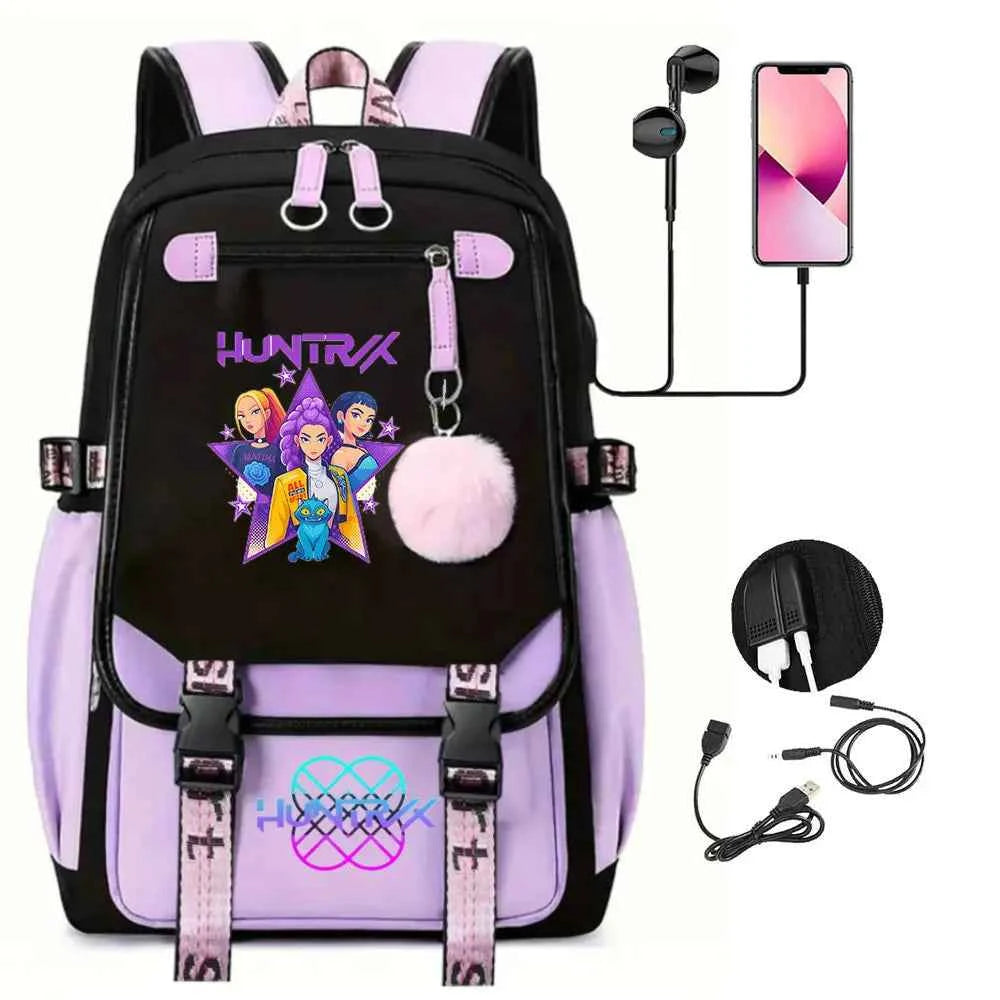 KPop Demon Hunters Inspired Backpack – Large Capacity School & Travel Bag
